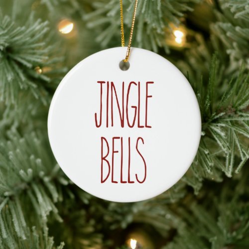 RAE DUNN Inspired Jingle Bells Ceramic Ornament