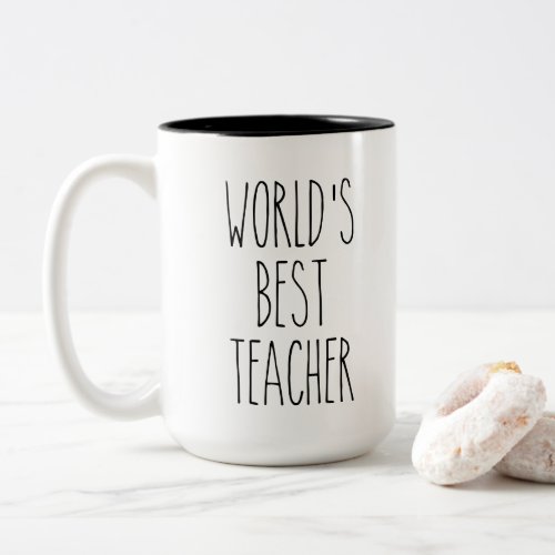 RAE DUNN Inspired Worlds Best Teacher Coffee Mug