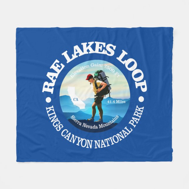 Rae Lakes Loop (C) Fleece Blanket (Front (Horizontal))