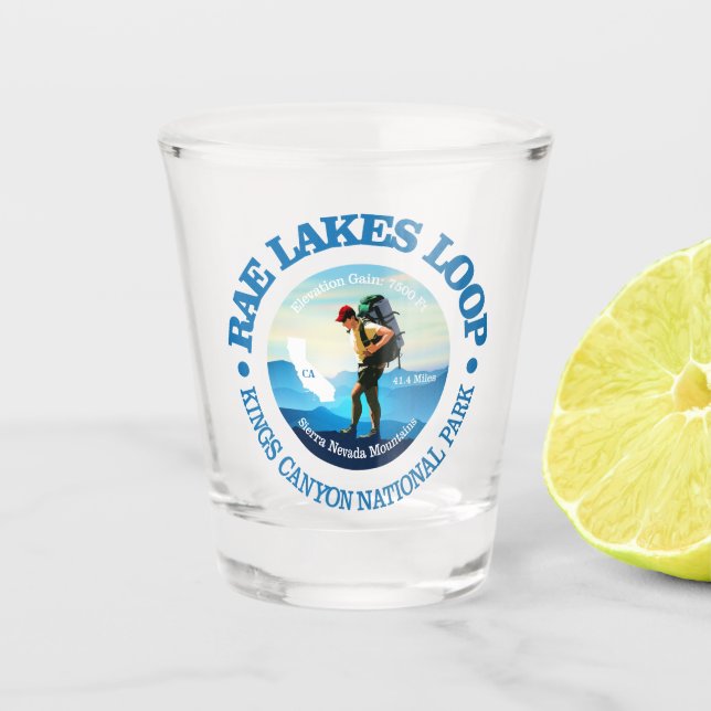 Rae Lakes Loop (C) Shot Glass (Front)