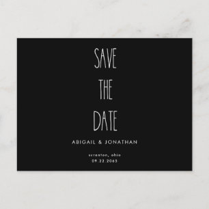 RaeDunn Wedding Black & White Save the Date Invitation Postcard