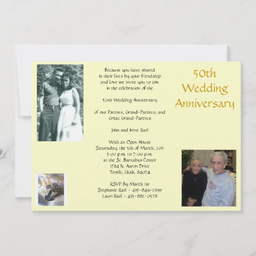 Rael 50th Anniversary,... Personalized Invite