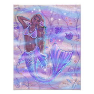 Raeni Mermaid with purple bettas by Renee Lavoie Photo Print