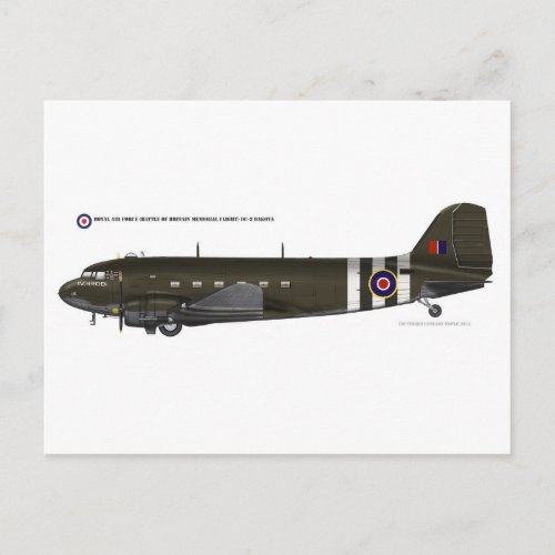 RAF BBMF DC3 Dakota Postcard