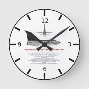 RAF Lighting Fighter Jet  Round Clock