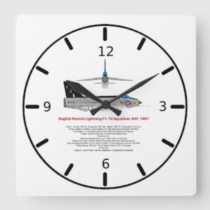 RAF Lighting Fighter Jet  Square Wall Clock