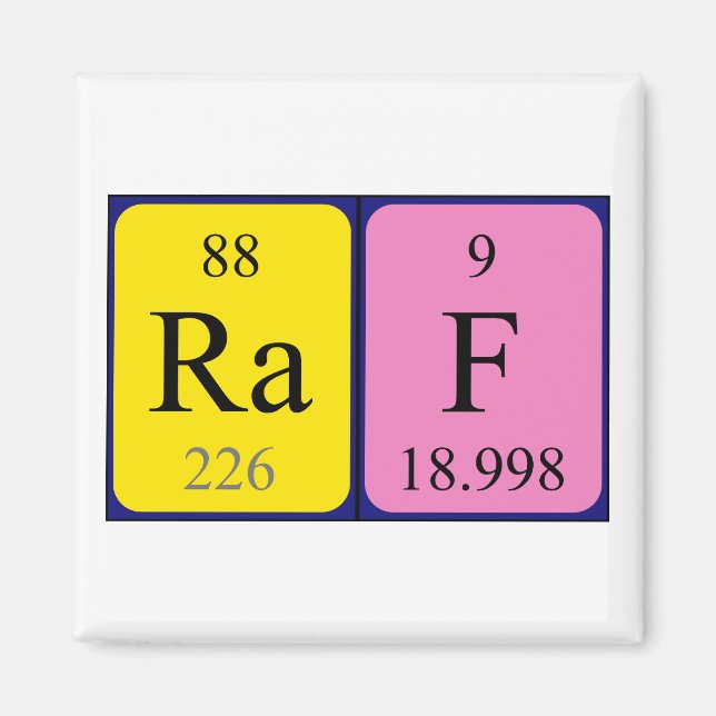 Raf periodic table name magnet (Front)