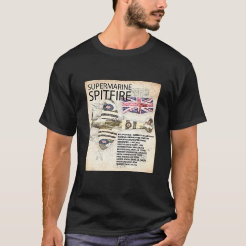 RAF Spitfire Aeroplane War Plane Aircraft WW2 Men T_Shirt
