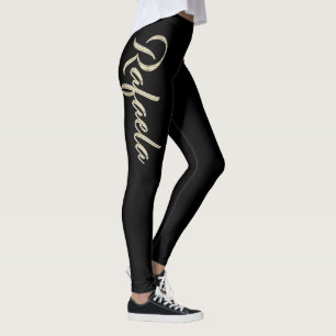 Rafaela white gold handwriting trousers leggings