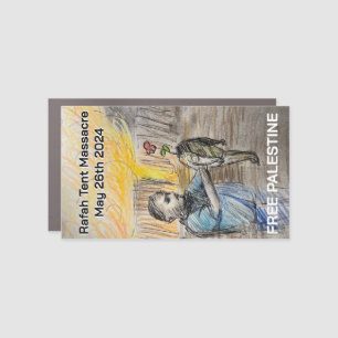 Rafah Child Flower Over Shoulders Car Magnet