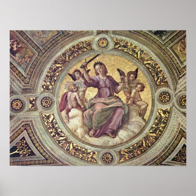 Raffaello Sanzio da Urbino - Justitia Tondo Poster (Front)