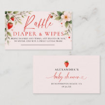 Raffle Berry Sweet Botanical Art Pink Baby Shower