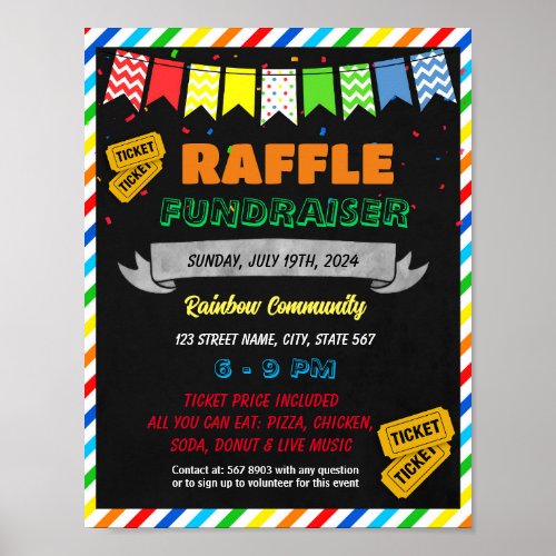 Raffle Fundraiser Flyer Template Poster