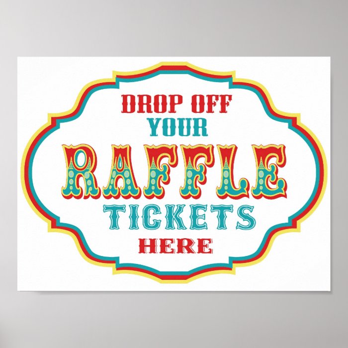 Raffle Ticket Booth Sign Print