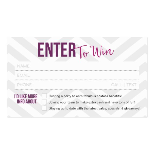 Raffle Ticket / Door Prize Business Cards | Zazzle