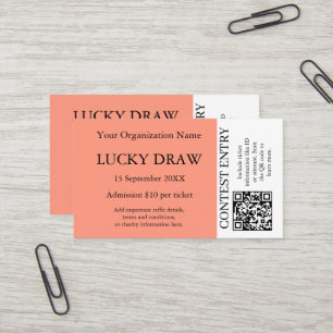 Raffle Tickets Coral QR Prize Draw Event