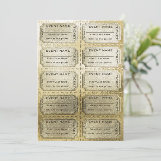 Raffle Tickets Golden (Standing Front)