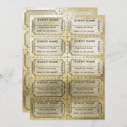Raffle Tickets Golden (Front/Back)