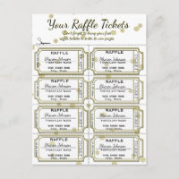 Raffle Tickets Golden Confetti Postcard