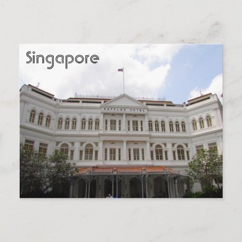 raffles hotel singapore postcard