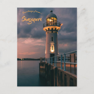 Raffles Marina Lighthouse in Singapore Postcard