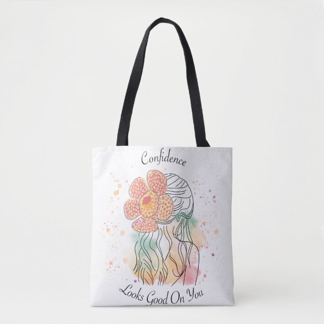 Rafflesia art line watercolour illustration Tote (Front)