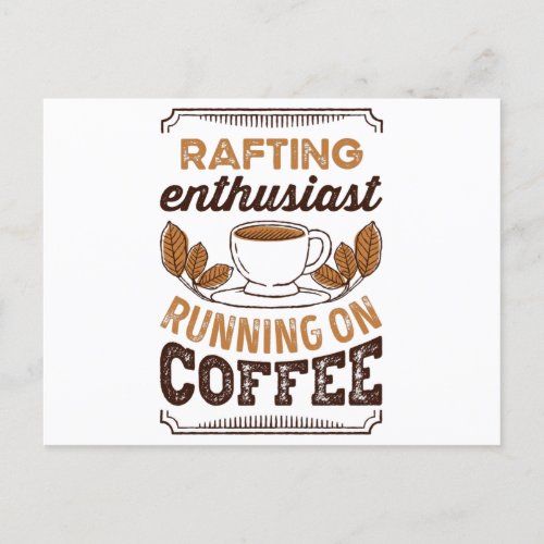 Rafting Enthusiast running on Coffee Gift Postcard
