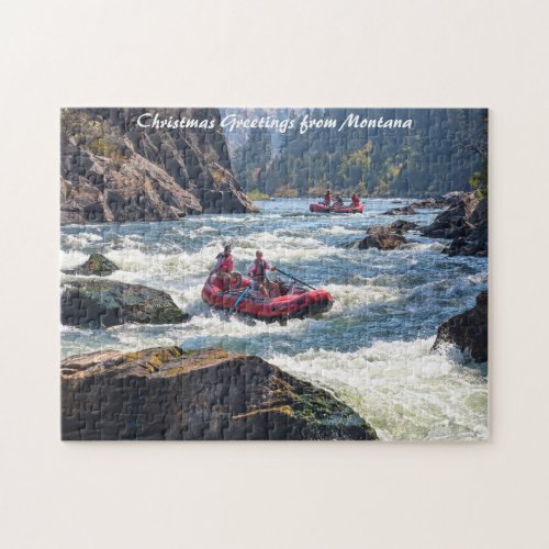 Rafting MontanaChristmas Greetings Jigsaw Puzzle