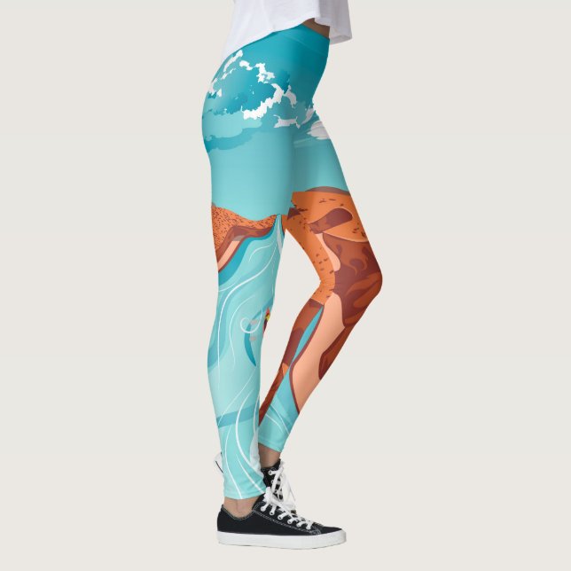 Rafting on mountain river leggings (Right)