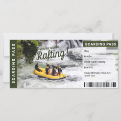 Rafting River Trip Gift Certificate Boarding Pass