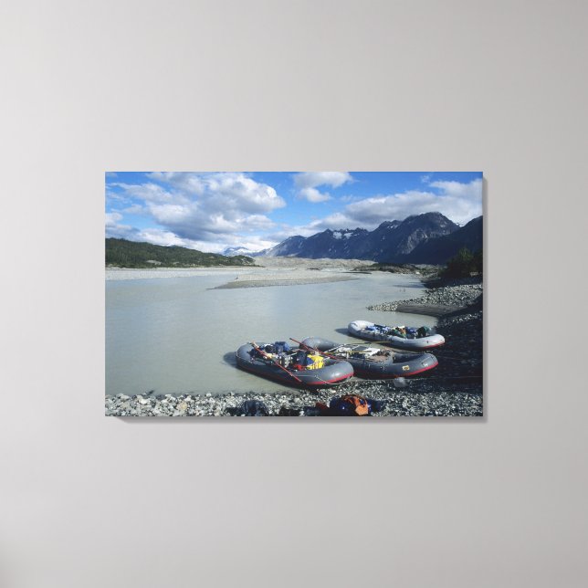 Rafting the Alsek River downstream Canvas Print (Front)