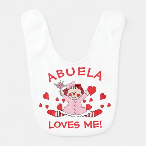 Rag Doll Abuela Loves me Baby Bib