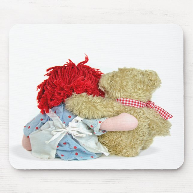 rag doll and teddy bear mouse pad (Front)
