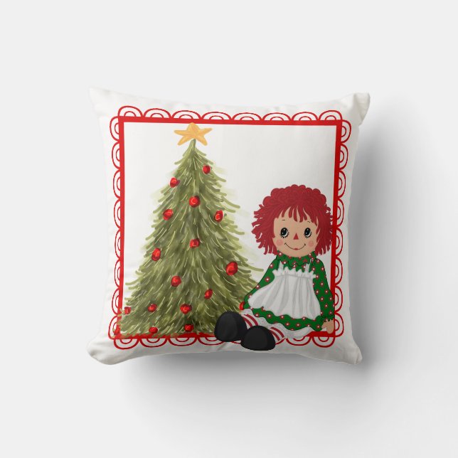 Rag Doll Christmas Pillow (Front)