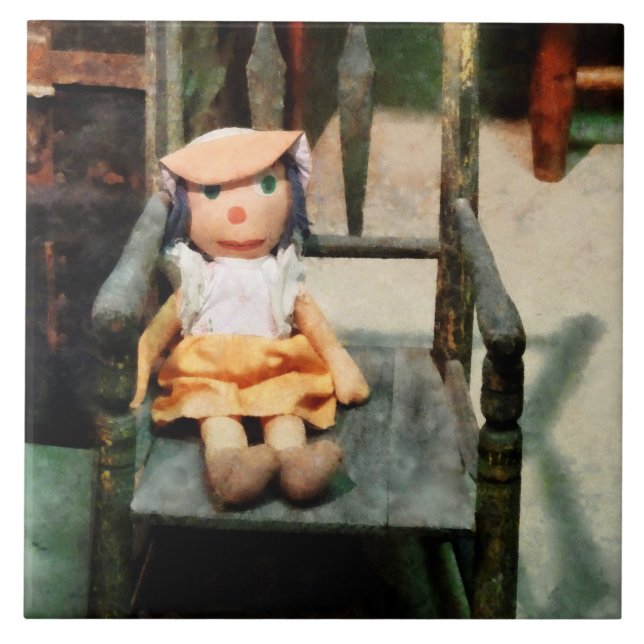 Rag Doll in Chair Ceramic Tile (Front)