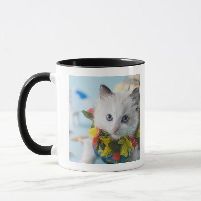 Rag Doll Kitten and Summer Vacation Mug (Left)
