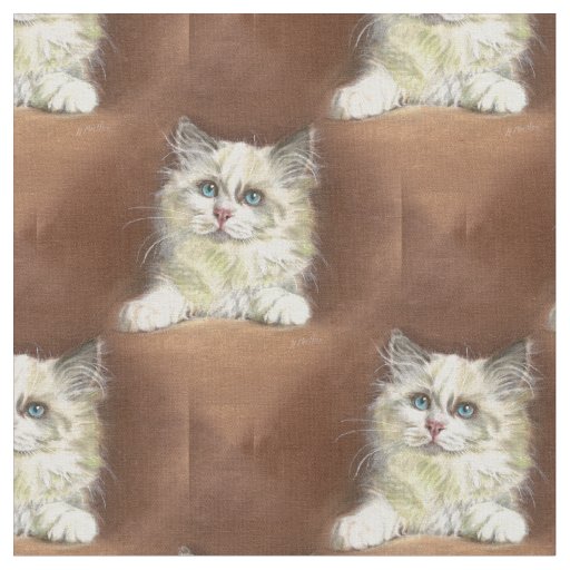 Rag Doll Kitten art Fabric