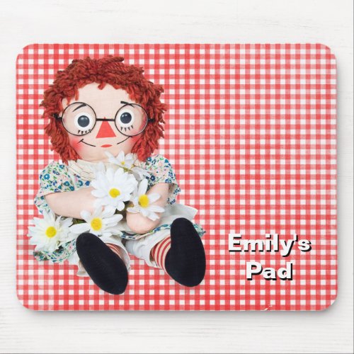 Rag Doll on gingham Mouse Pad