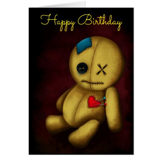 Rag Doll, Voodoo Doll, Happy Birthday Cards (Front)