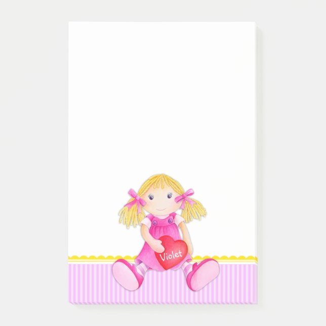 Rag doll watercolor art named post it notes (Front)