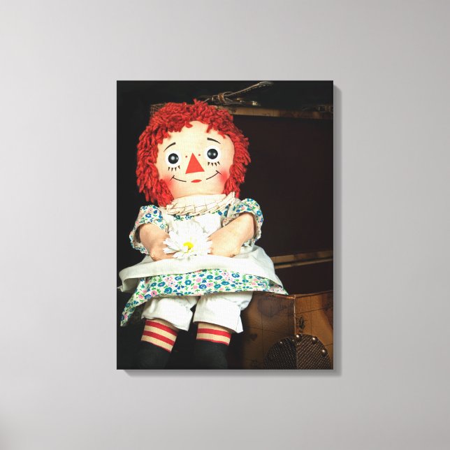 Rag doll with suitcase canvas print (Front)