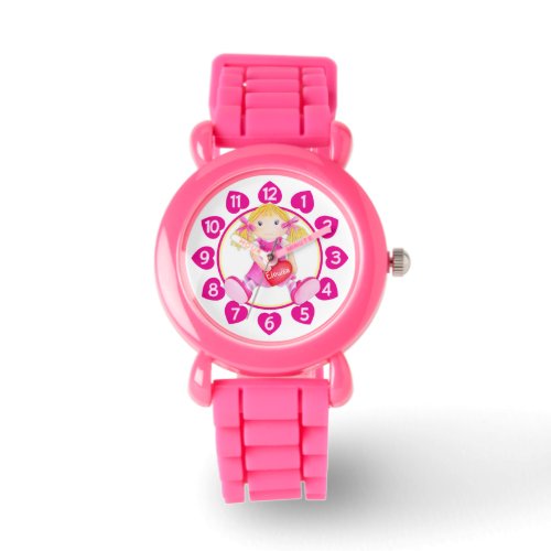 Rag dolly watercolor whimsy art girls watch