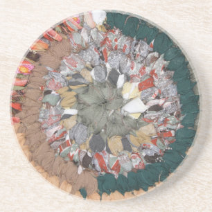 Rag Rug Weave Boho Sandstone Coaster