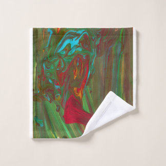 Rag To Riches 1 Bold Red Green Abstract Bath Towel