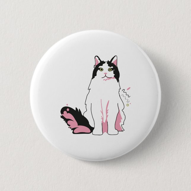 Ragamuffin Cat Button (Front)