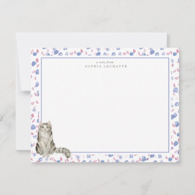 Ragamuffin Cat Personalized Stationery Note Card (Front)