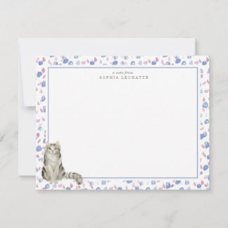 Ragamuffin Cat Personalized Stationery Note Card
