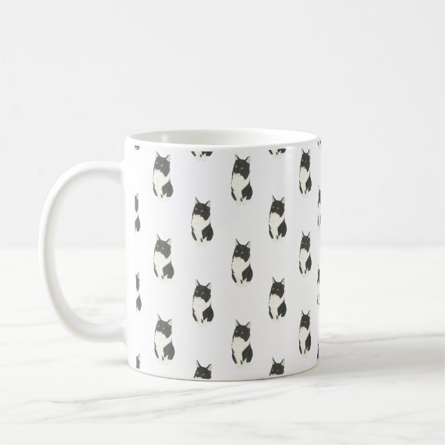 Ragamuffin Tuxedo Cat Coffee Mug (Left)