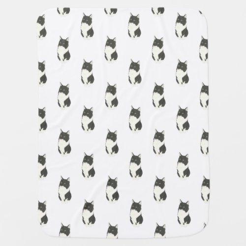 Ragamuffin Tuxedo Domestic Medium Haired Cat Baby Blanket