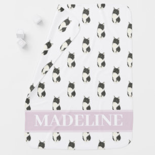 Ragamuffin Tuxedo Domestic Medium Haired Cat Baby Blanket
